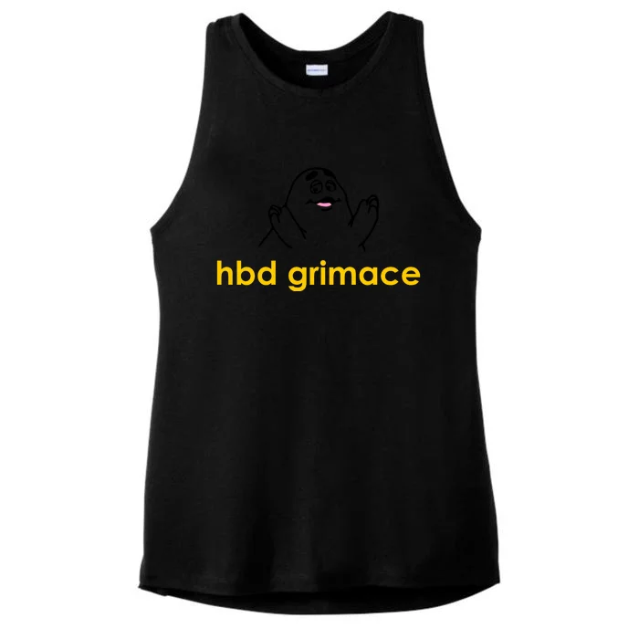 Happy Birthday Grimace HBD Funny Fast Food Meme Ladies Tri-Blend Wicking Tank