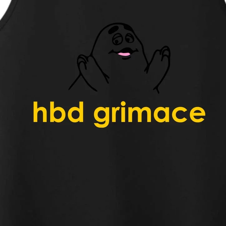 Happy Birthday Grimace HBD Funny Fast Food Meme Performance Tank