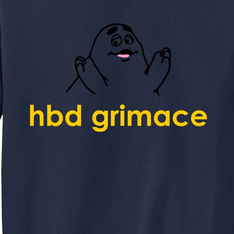 Happy Birthday Grimace HBD Funny Fast Food Meme Tall Sweatshirt