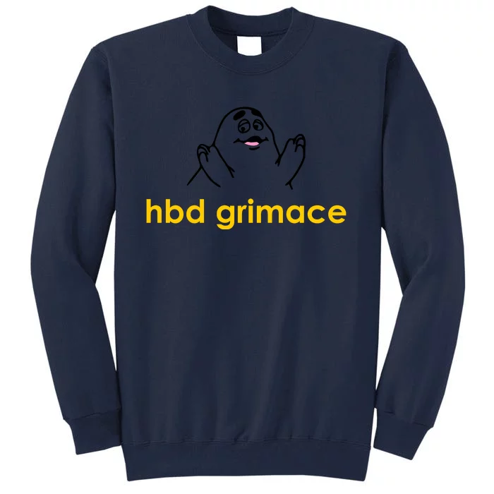 Happy Birthday Grimace HBD Funny Fast Food Meme Tall Sweatshirt