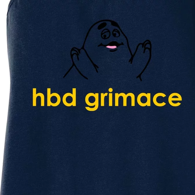 Happy Birthday Grimace HBD Funny Fast Food Meme Women's Racerback Tank