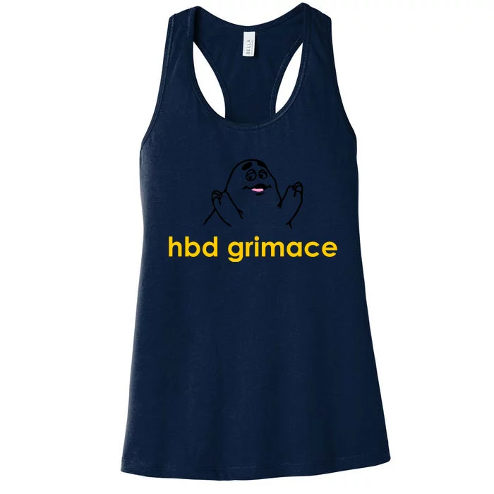 Happy Birthday Grimace HBD Funny Fast Food Meme Women's Racerback Tank