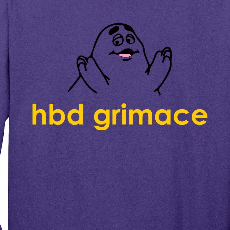 Happy Birthday Grimace HBD Funny Fast Food Meme Long Sleeve Shirt