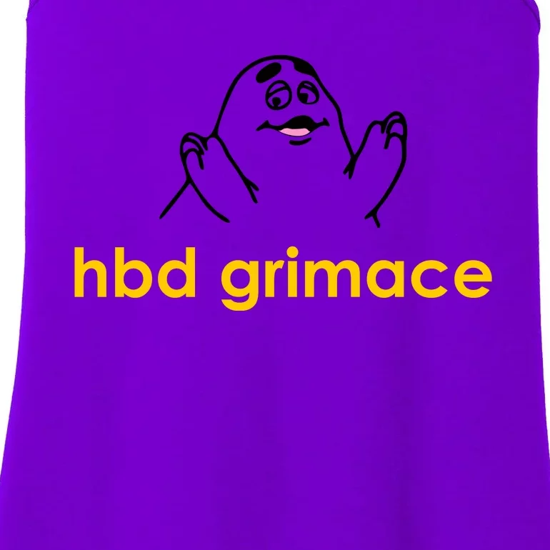 Happy Birthday Grimace HBD Funny Fast Food Meme Ladies Essential Tank