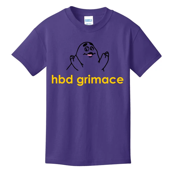 Happy Birthday Grimace HBD Funny Fast Food Meme Kids T-Shirt