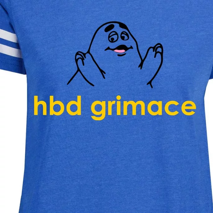 Happy Birthday Grimace HBD Funny Fast Food Meme Enza Ladies Jersey Football T-Shirt