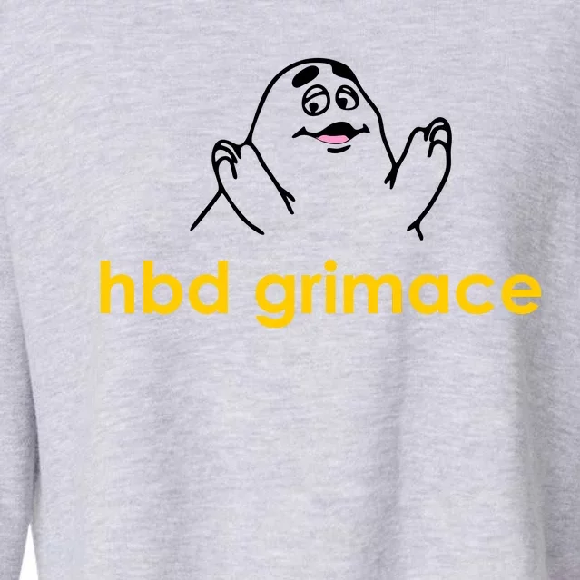 Happy Birthday Grimace HBD Funny Fast Food Meme Cropped Pullover Crew