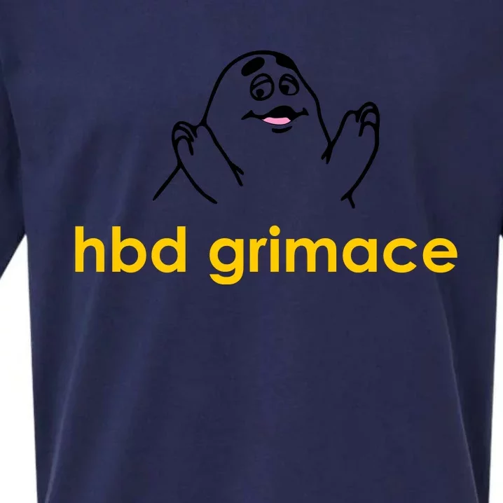 Happy Birthday Grimace HBD Funny Fast Food Meme Sueded Cloud Jersey T-Shirt