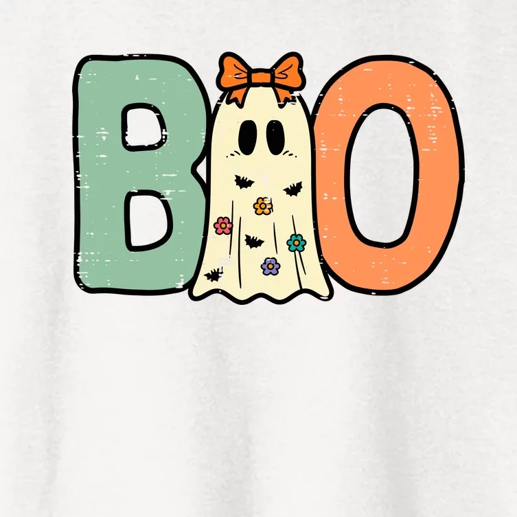 Halloween Boo Ghost Cute Costume Women's Crop Top Tee