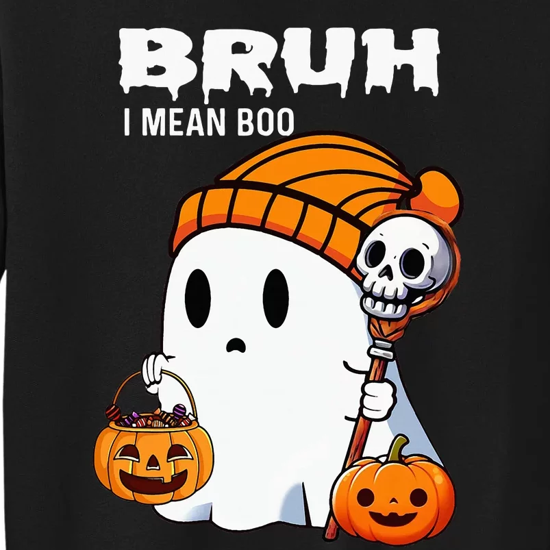 Halloween Bruh Ghost Boo Skull Pumpkin Sweatshirt