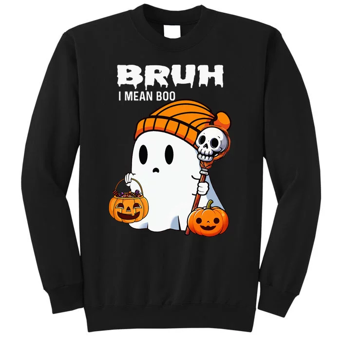 Halloween Bruh Ghost Boo Skull Pumpkin Sweatshirt