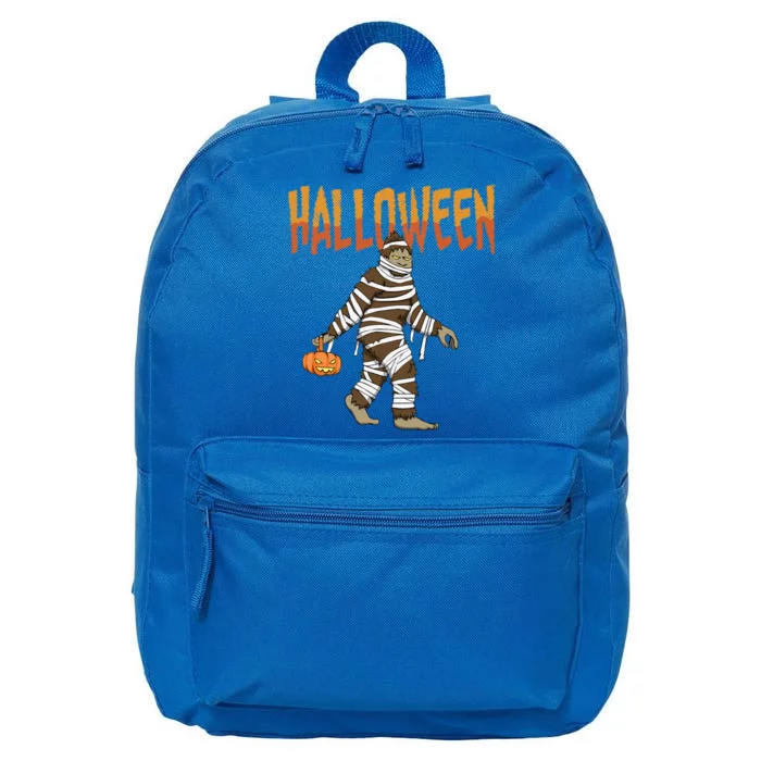 Halloween Bigfoot Ghost Pumpkin Sasquatch Lover Vintage Fun 16 in Basic Backpack