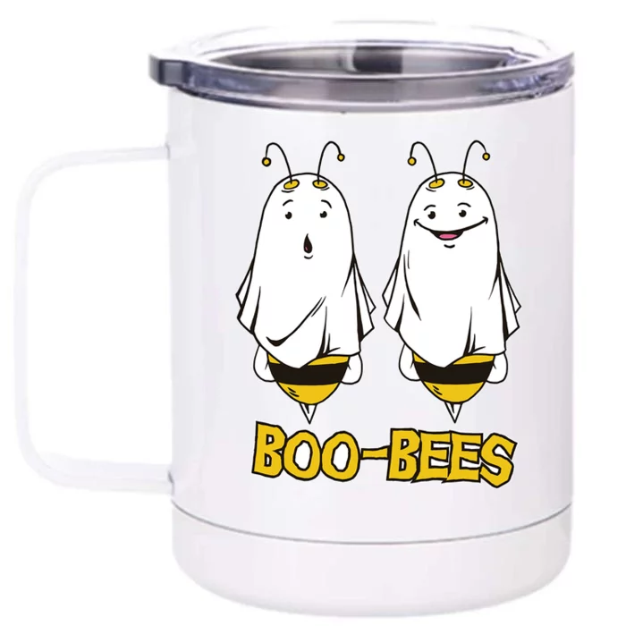 Halloween Bee Ghosts Boo Bees Gift Front & Back 12oz Stainless Steel Tumbler Cup