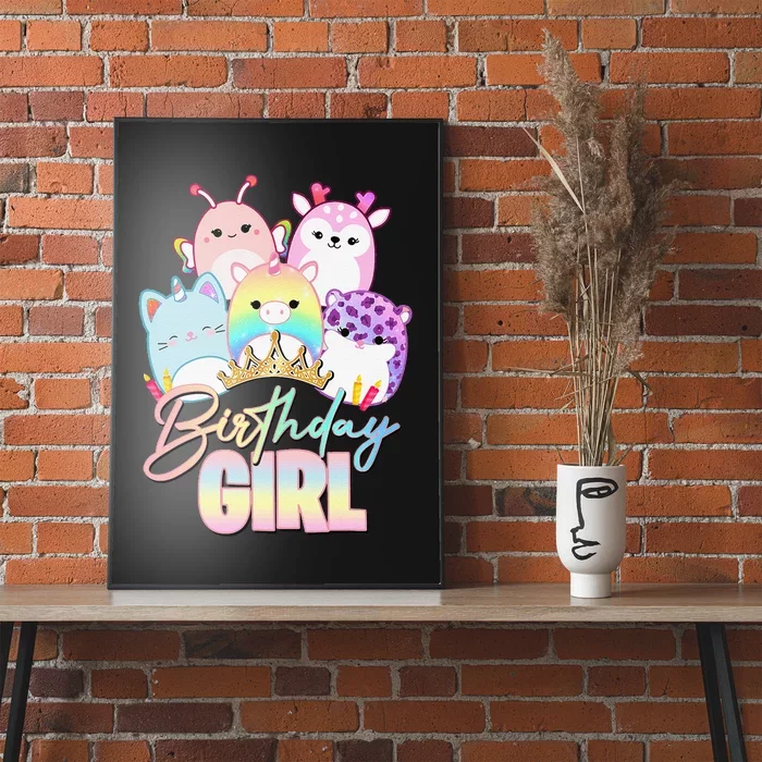 Happy Birthday Girl Squish Squad Mallow Cute Gift Poster