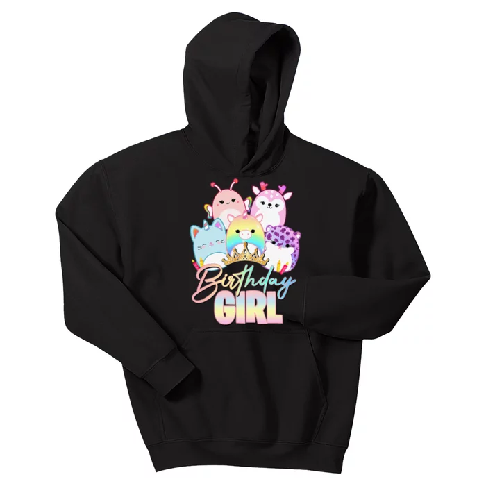 Happy Birthday Girl Squish Squad Mallow Cute Gift Kids Hoodie