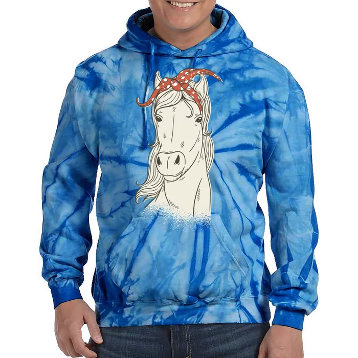 Horse Bandana Graphics Horseback Riding Funny Horse Lover Great Gift Tie Dye Hoodie