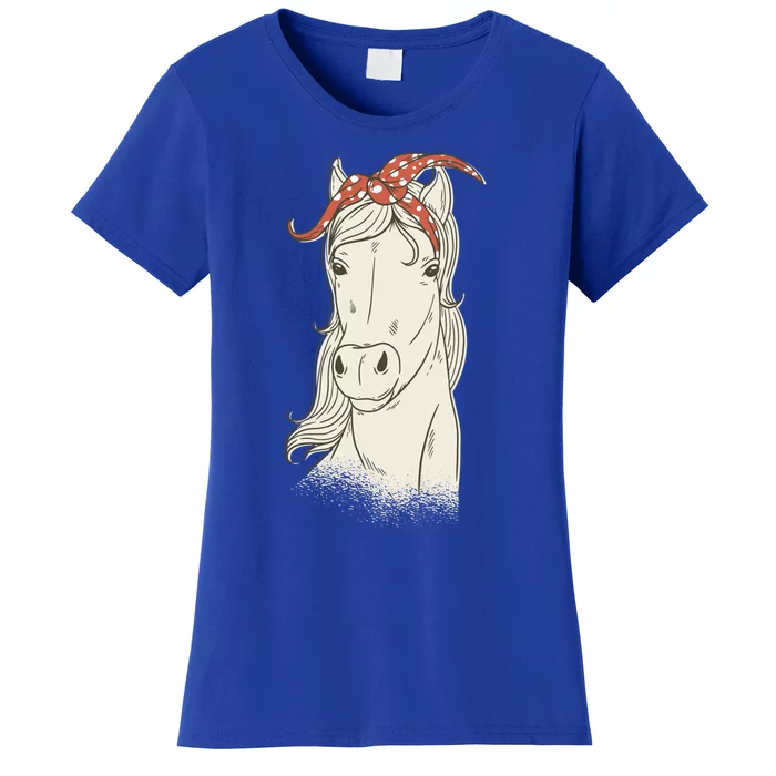 Horse Bandana Graphics Horseback Riding Funny Horse Lover Great Gift Women's T-Shirt