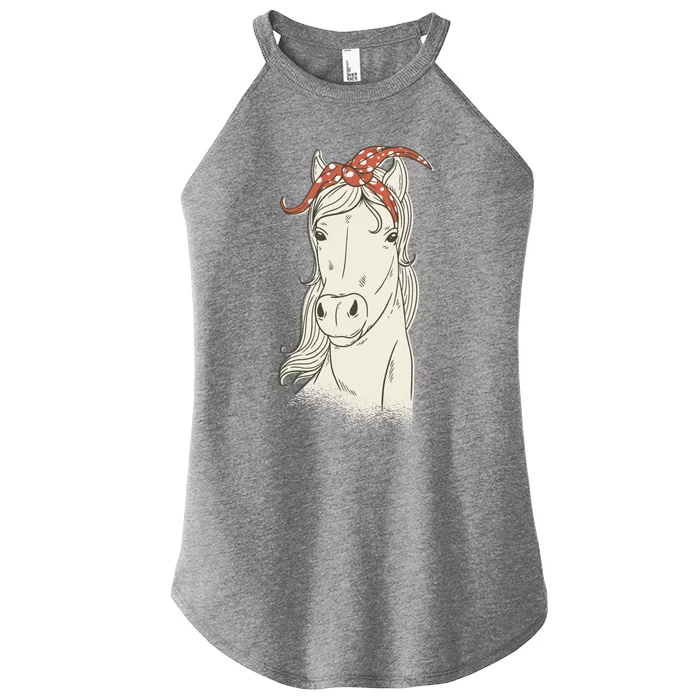 Horse Bandana Graphics Horseback Riding Funny Horse Lover Great Gift Women’s Perfect Tri Rocker Tank