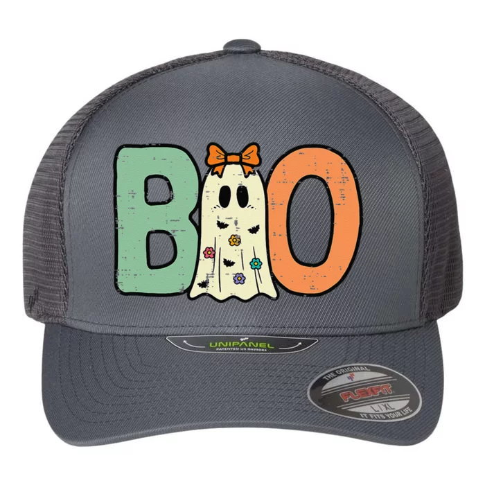 Halloween Boo Ghost Cute Flexfit Unipanel Trucker Cap