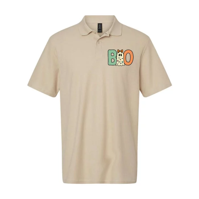 Halloween Boo Ghost Cute Softstyle Adult Sport Polo