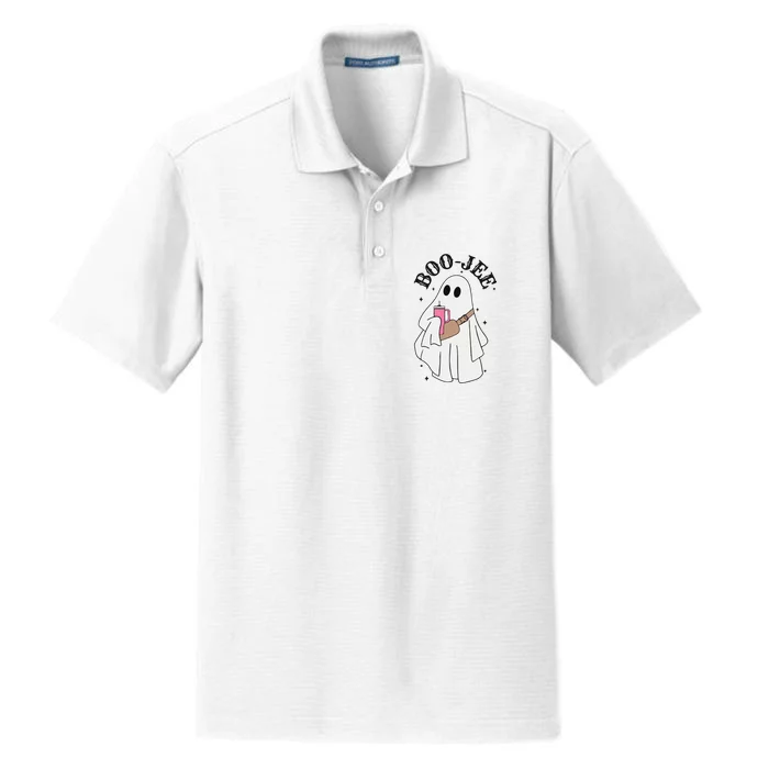 Halloween Boo Ghost Spooky Season Dry Zone Grid Performance Polo