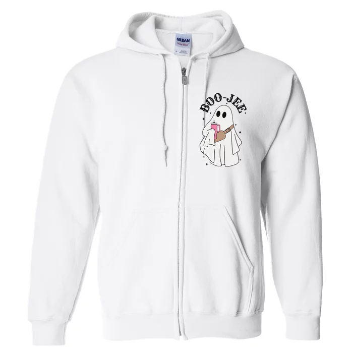 Halloween Boo Ghost Spooky Season Full Zip Hoodie