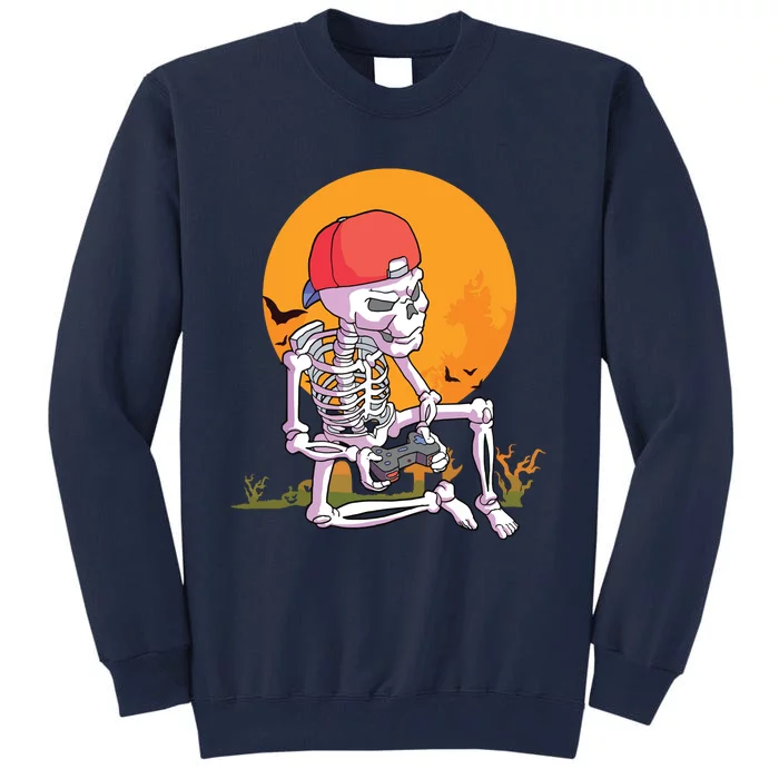 Halloween Boy Gamer Gaming Skeleton Boy Tall Sweatshirt