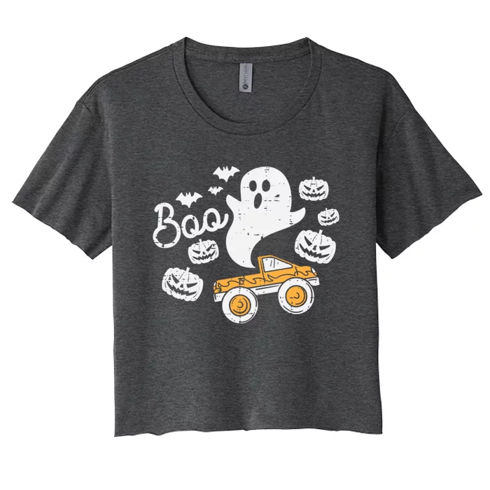 Halloween Boo Ghost Monster Truck Costume Gift Women's Crop Top Tee