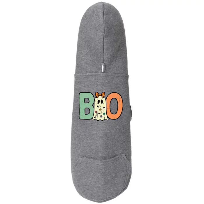 Halloween Boo Ghost Cute Costume Doggie 3-End Fleece Hoodie