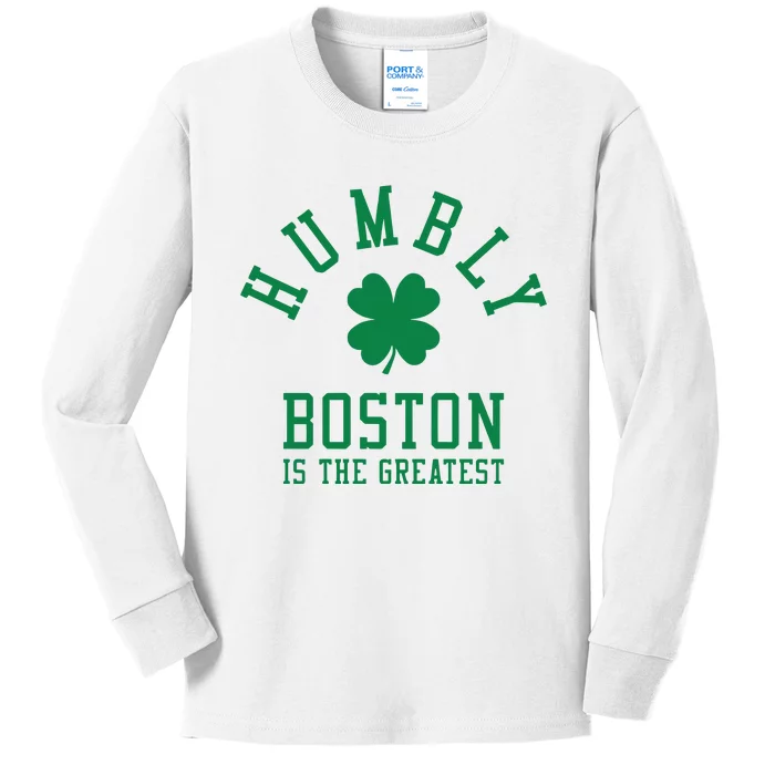 Humbly Bos Green Is The Greatest Kids Long Sleeve Shirt