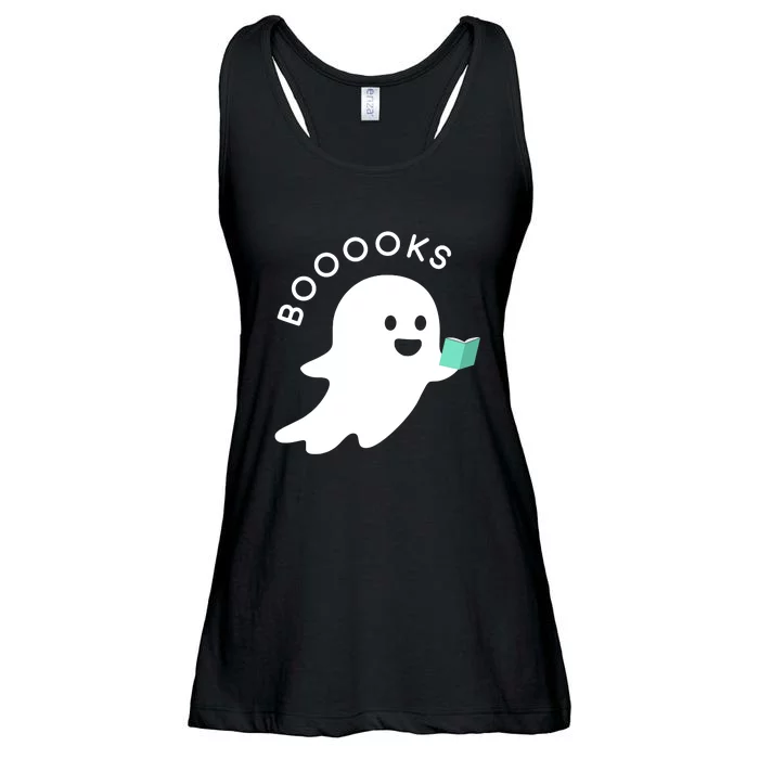 Halloween Booooks Ghost Reading Boo Read Books Library Ladies Essential Flowy Tank