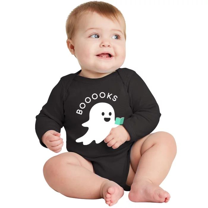 Halloween Booooks Ghost Reading Boo Read Books Library Baby Long Sleeve Bodysuit