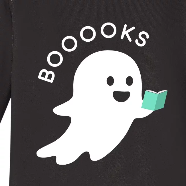 Halloween Booooks Ghost Reading Boo Read Books Library Baby Long Sleeve Bodysuit