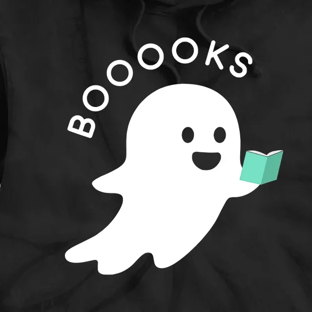 Halloween Booooks Ghost Reading Boo Read Books Library Tie Dye Hoodie