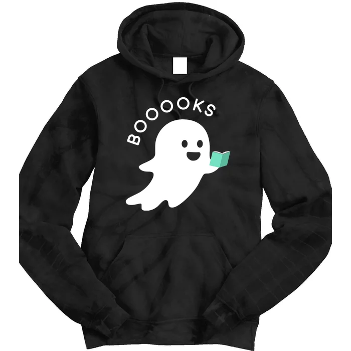 Halloween Booooks Ghost Reading Boo Read Books Library Tie Dye Hoodie