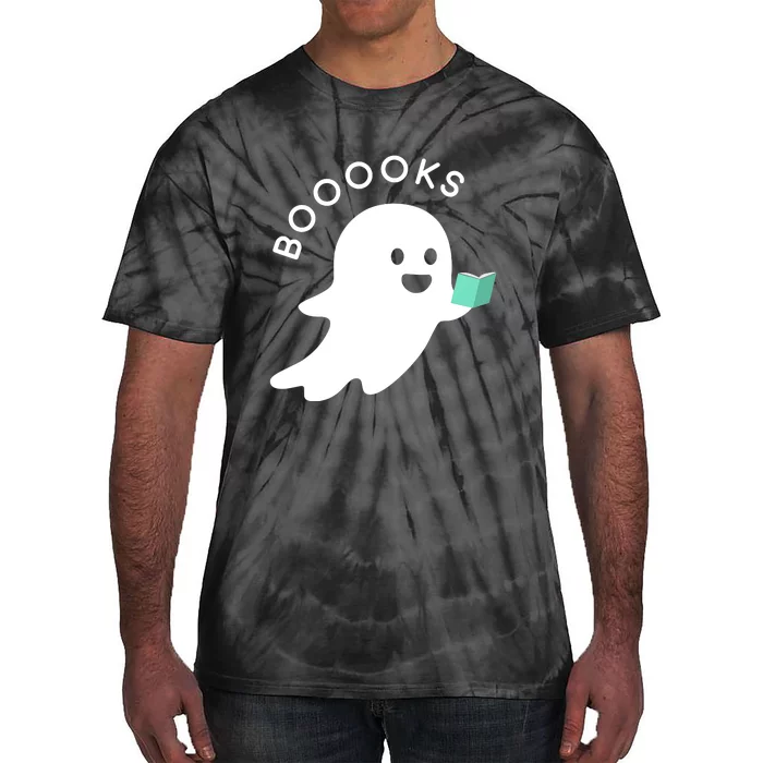 Halloween Booooks Ghost Reading Boo Read Books Library Tie-Dye T-Shirt