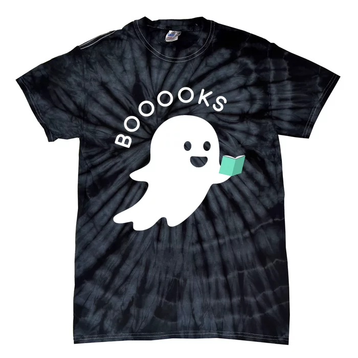 Halloween Booooks Ghost Reading Boo Read Books Library Tie-Dye T-Shirt