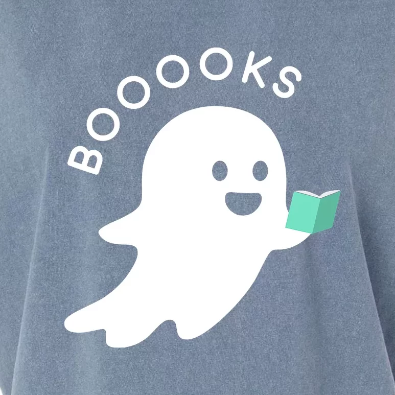 Halloween Booooks Ghost Reading Boo Read Books Library Garment-Dyed Women's Muscle Tee