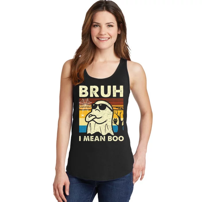 Halloween Bruh Ghost Boo Skull Pumpkin Ladies Essential Tank