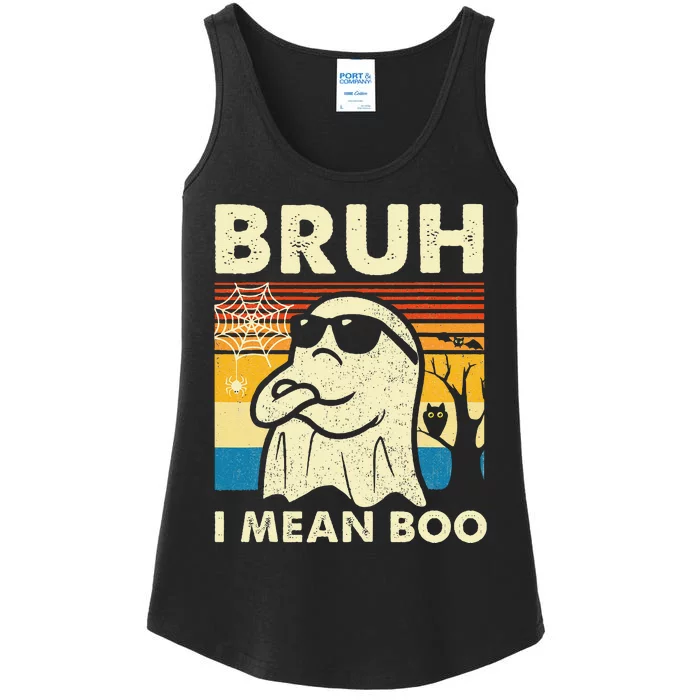 Halloween Bruh Ghost Boo Skull Pumpkin Ladies Essential Tank