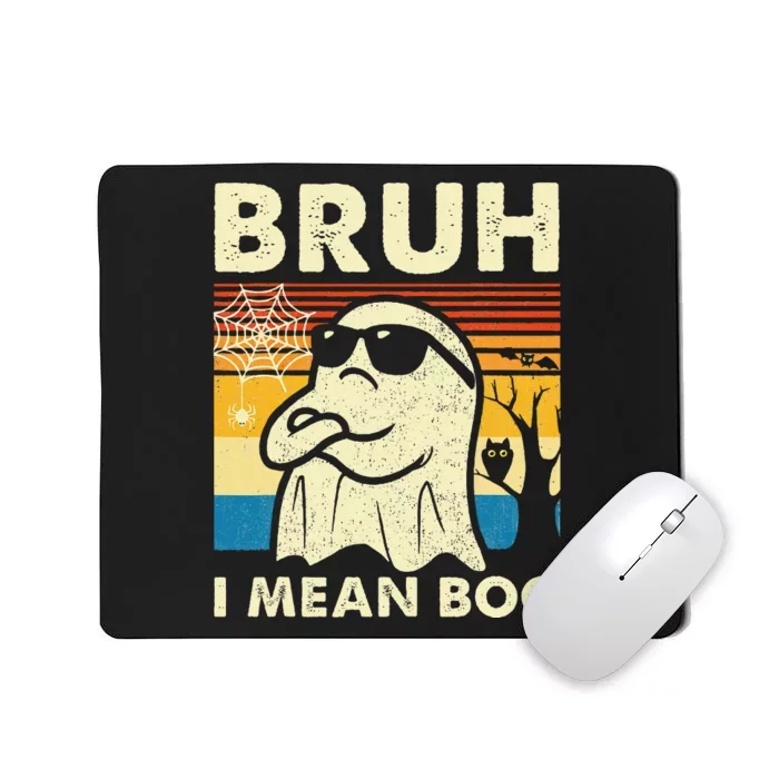 Halloween Bruh Ghost Boo Skull Pumpkin Mousepad