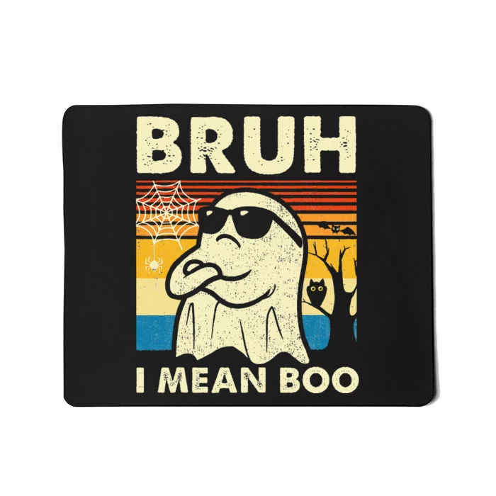 Halloween Bruh Ghost Boo Skull Pumpkin Mousepad