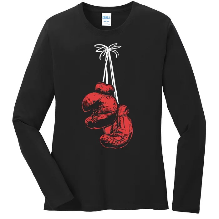 Hanging Boxing Gloves Boxer Boxing Gift Ladies Long Sleeve Shirt