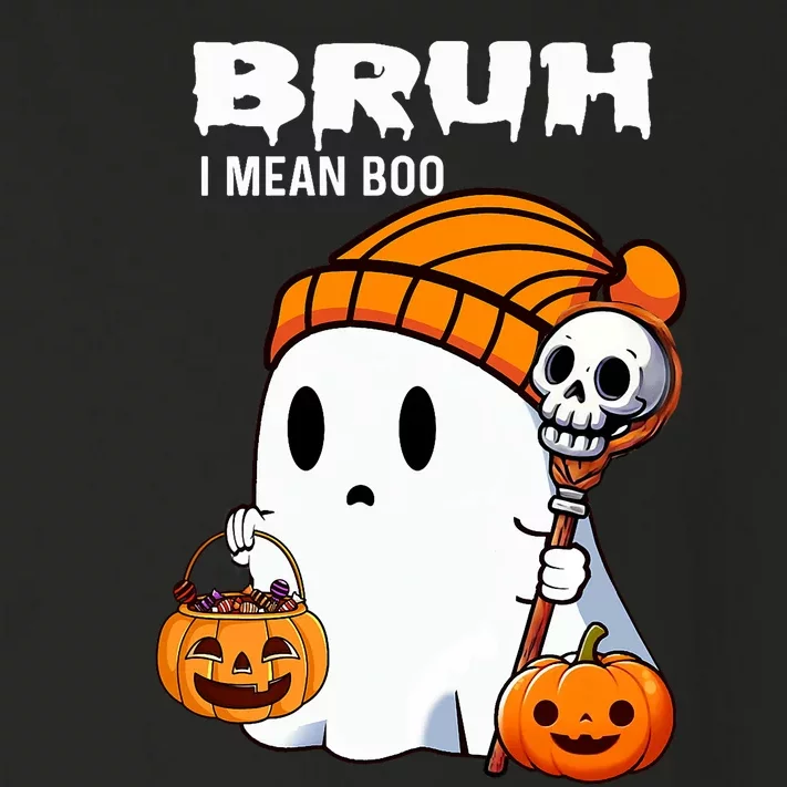 Halloween Bruh Ghost Boo Skull Pumpkin Toddler Long Sleeve Shirt