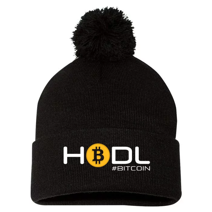 Hodl Bitcoin Pom Pom 12in Knit Beanie