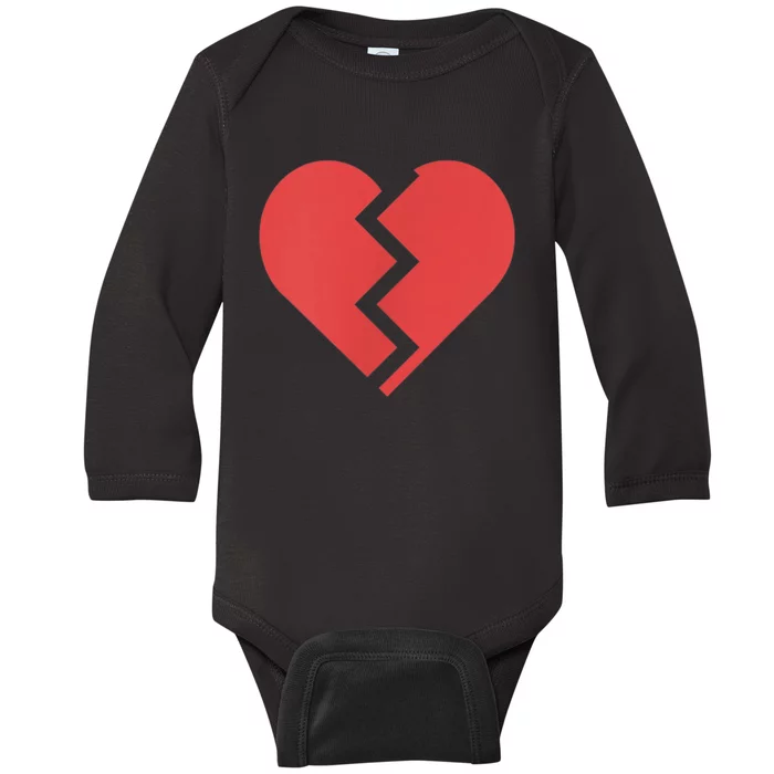 Heartbreak Broken Heart Graphic Print Chic Stylish Fashion Baby Long Sleeve Bodysuit