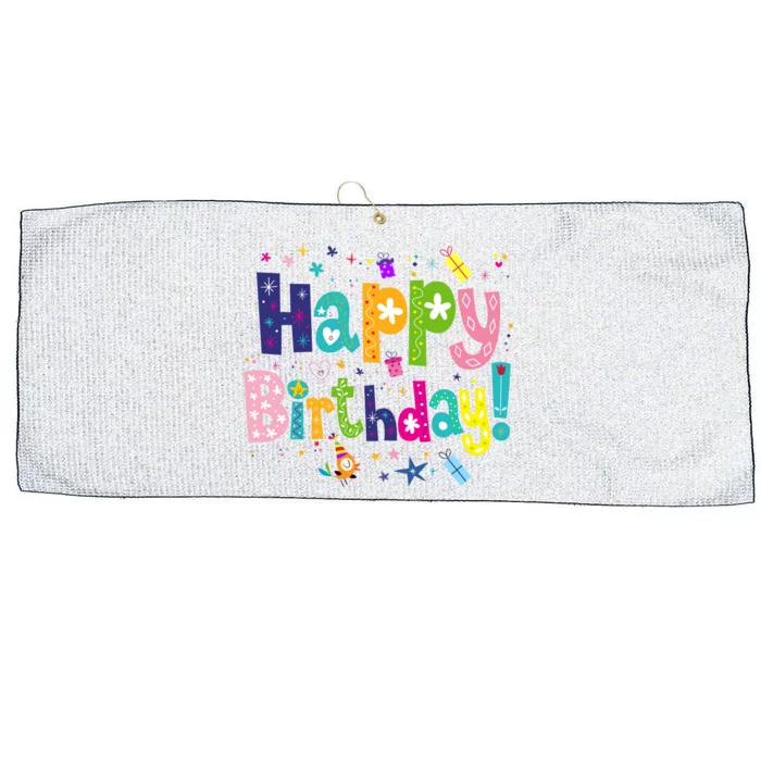 Happy Birthday Large Microfiber Waffle Golf Towel