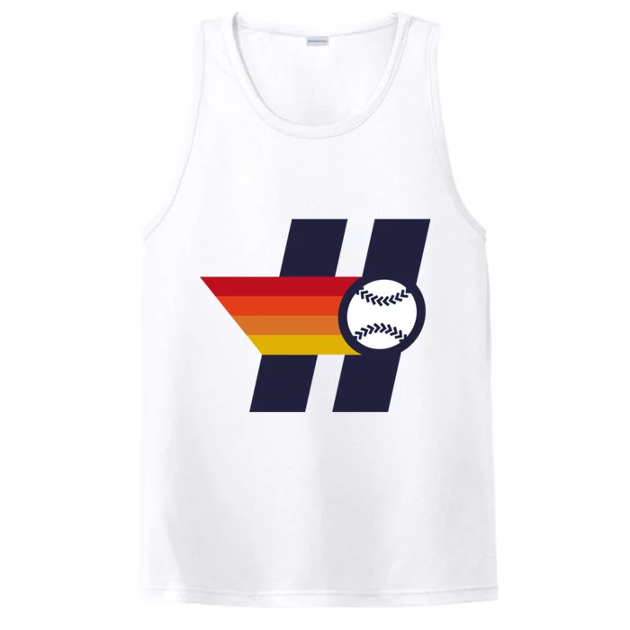 Houston Baseball H Retro Vintage Performance Tank