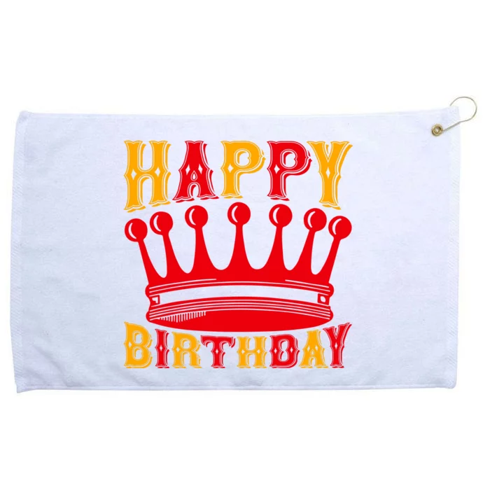 Happy Birthday Grommeted Golf Towel