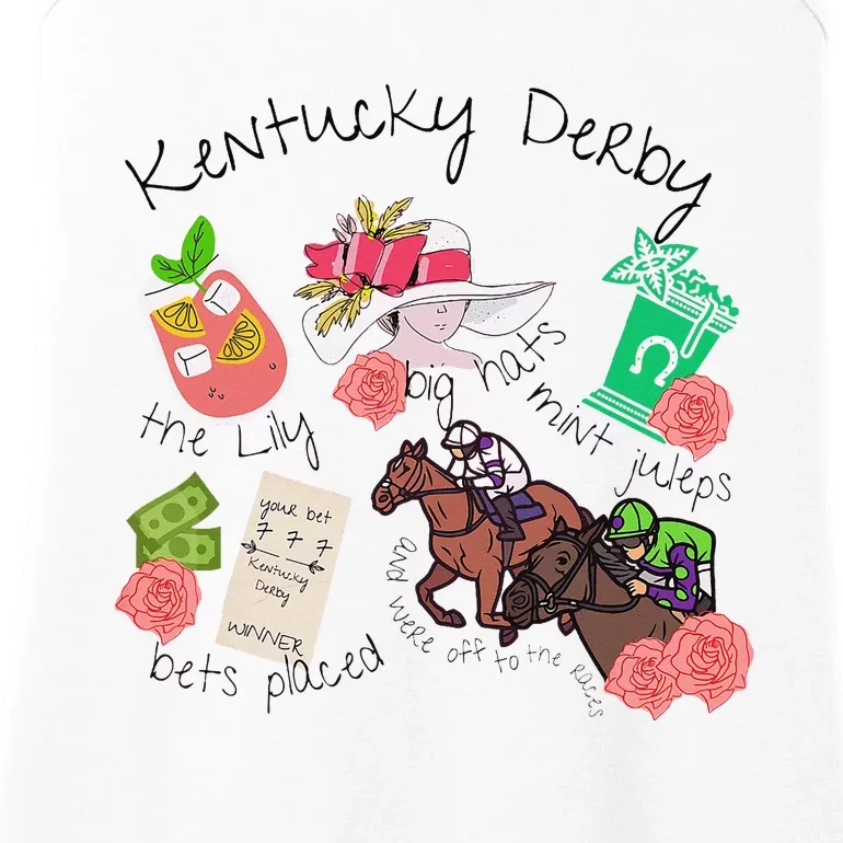 Horses Big Hats Mint Juleps Funny Derby Horse Racing Lover Ladies Essential Tank